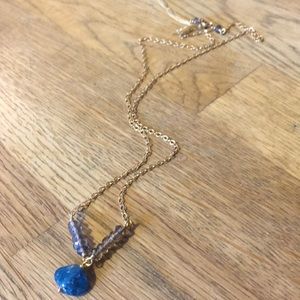 Handmade smokey quartz and apatite necklace.